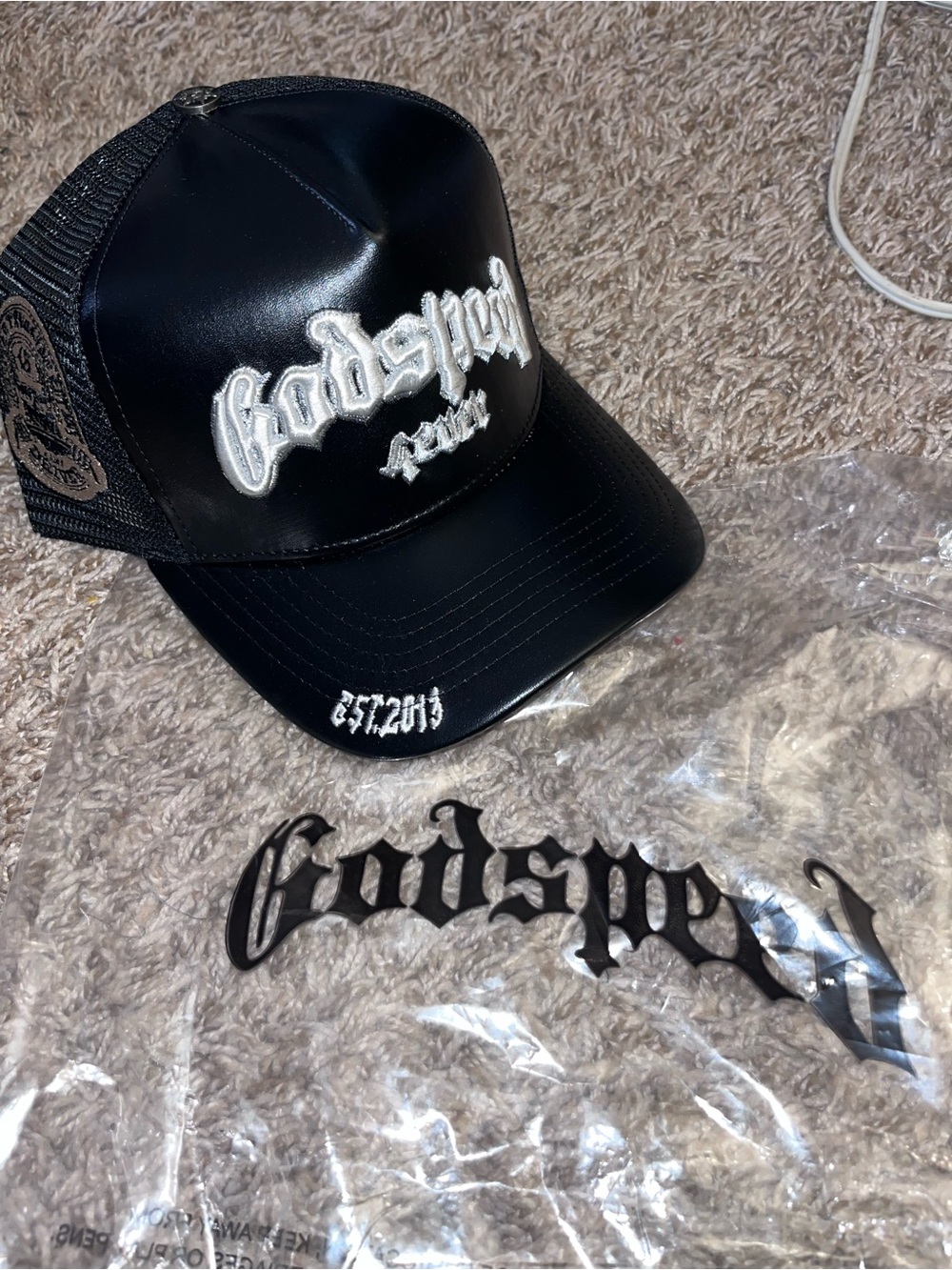 Godspeed Black Trucker Hat with Embroidered Logo